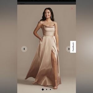 Charmeuse Cowl Bridesmaid Dress with Lace-up Back